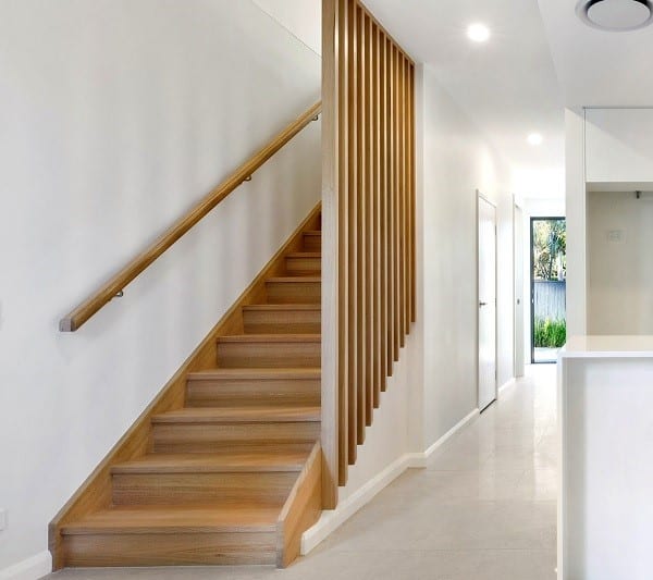 closed stairs housed stringers screen balustrade projects Queensland stairs